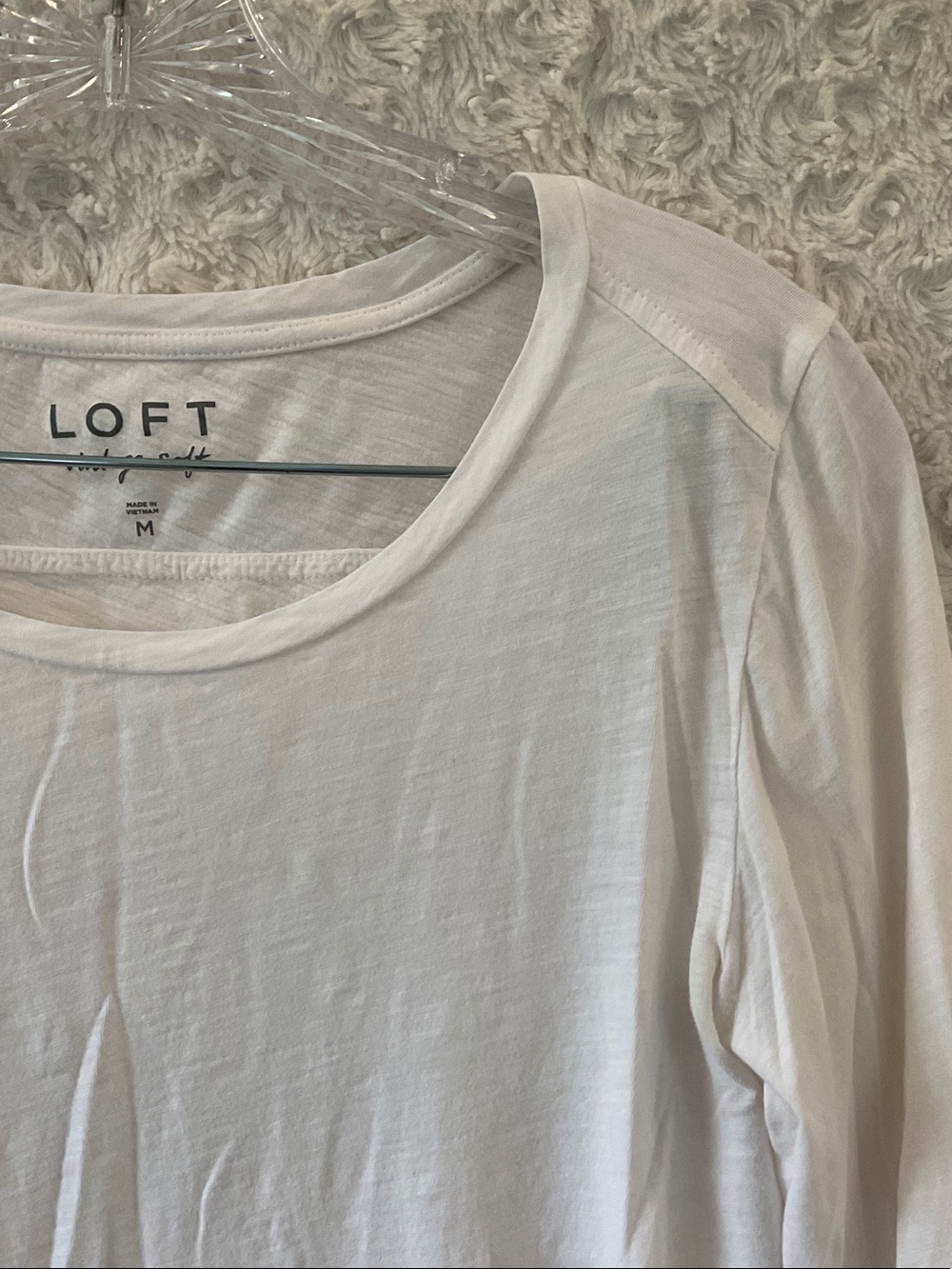 LOFT White Long Sleeve Scoop Neck Vintage Soft Tee - Picture 4 of 10